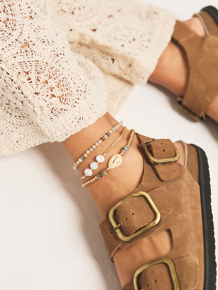 Tono dorado - Bead and Shell Anklet Pack - Imagen 2 de 5 Tono dorado - Bead and Shell Anklet Pack - Imagen 2 de 5