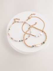 Gold Tone Bead and Shell Anklet Pack - Image 3 of 5