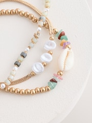 Gold Tone Bead and Shell Anklet Pack - Image 4 of 5