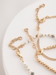 Gold Tone Bead and Shell Anklet Pack - Image 5 of 5