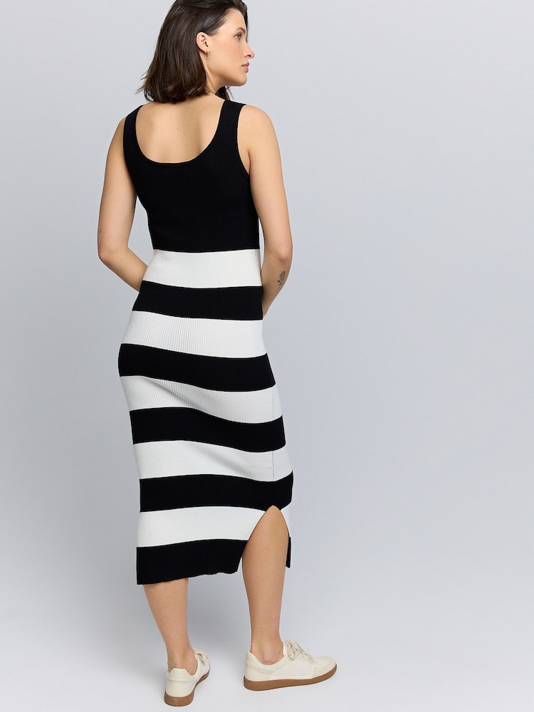Buy Black & White Stripe Maternity Knitted Dress from Next Australia