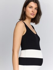 Black & White Stripe Maternity Knitted Dress - Image 4 of 8