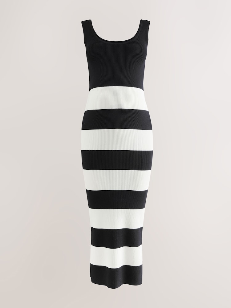 Buy Black & White Stripe Maternity Knitted Dress from Next USA