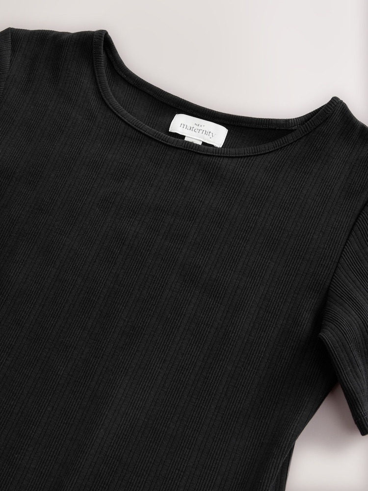 Buy Black Maternity Ribbed Midaxi Dress from Next USA