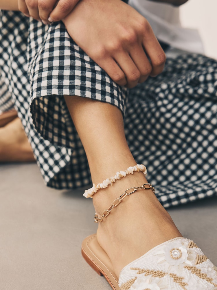 Natural Real Shell Chipping Anklet Pack - Image 1 of 5