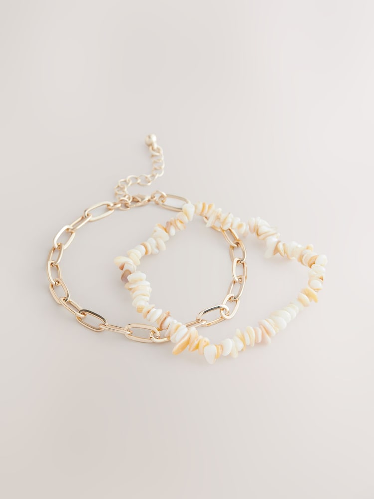Natural Real Shell Chipping Anklet Pack - Image 2 of 5