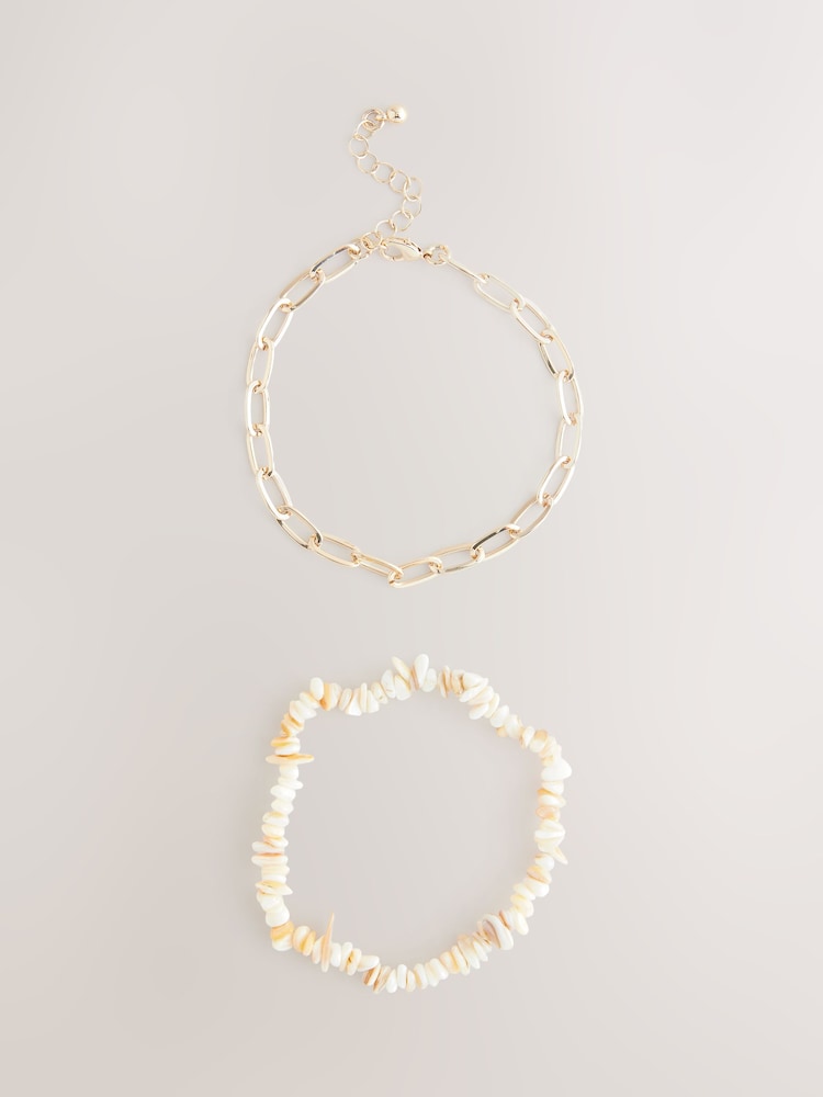 Natural Real Shell Chipping Anklet Pack - Image 5 of 5