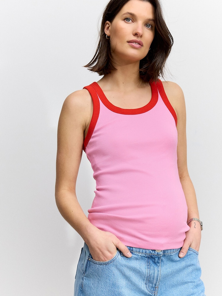 Black/Pink Maternity Vests 2 Pack - Image 11 of 13
