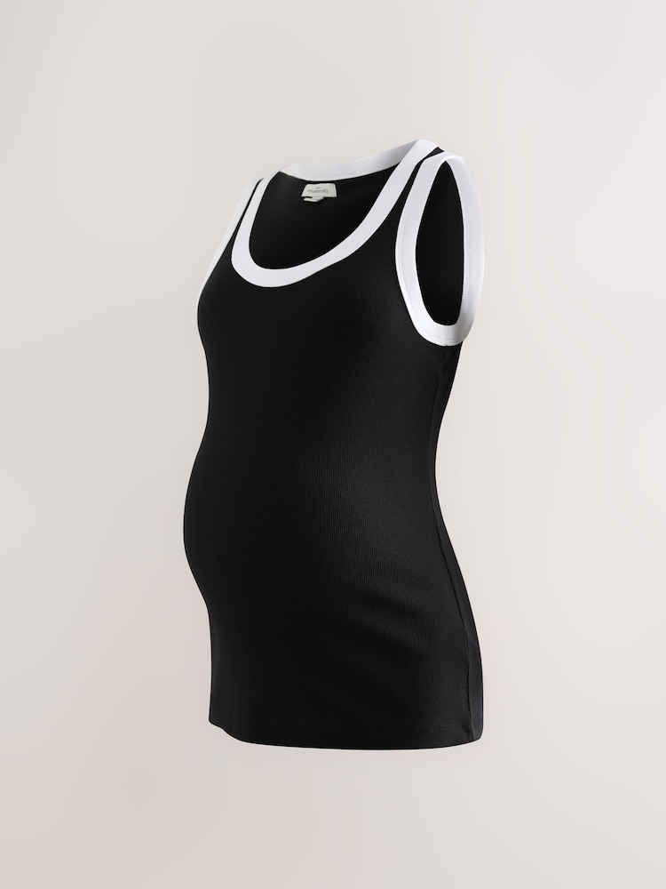 Black/Pink Maternity Vests 2 Pack - Image 5 of 13