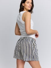 Navy Stripe Maternity Pull On Shorts - Image 2 of 8