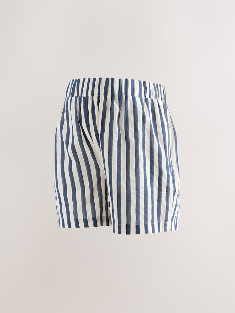 Navy Stripe Maternity Pull On Shorts - Image 6 of 8