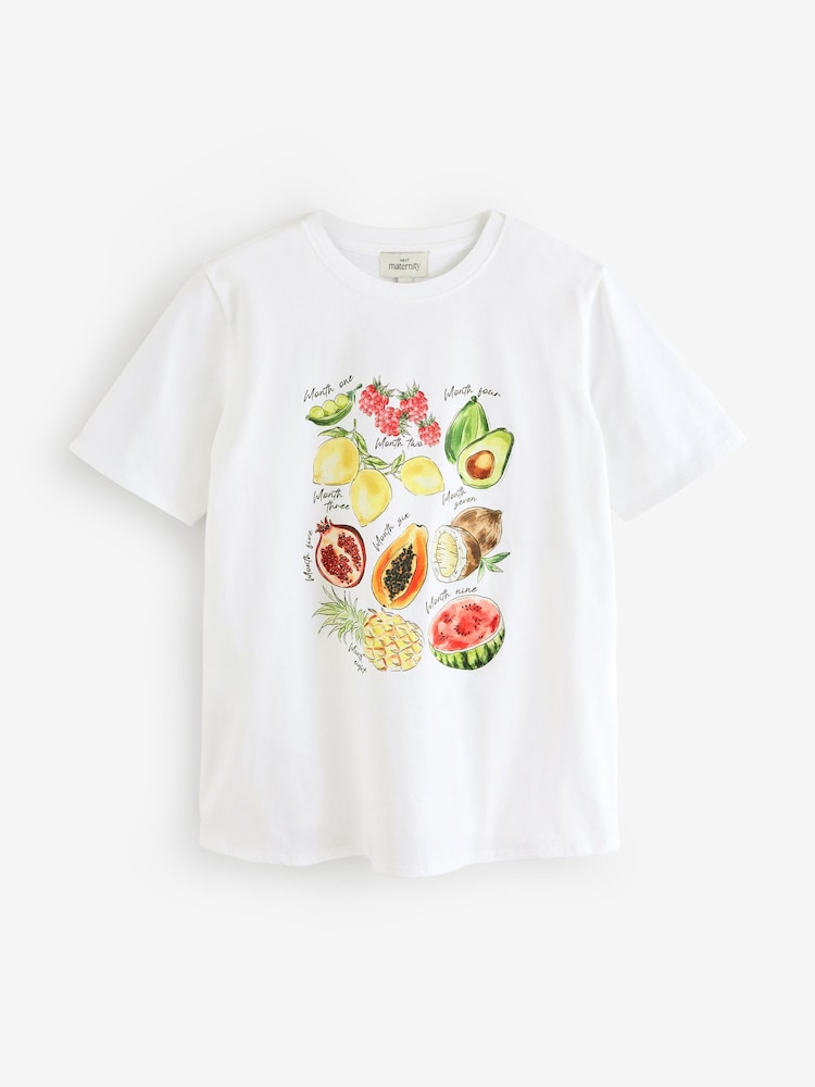Graphique de fruits - Maternité Allaitement 100T-shirt en coton - Image 6 of 8