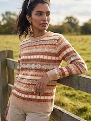 Roman Orange Fairisle Soft Knit Jumper - Image 1 of 4