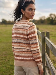 Roman Orange Fairisle Soft Knit Jumper - Image 2 of 4