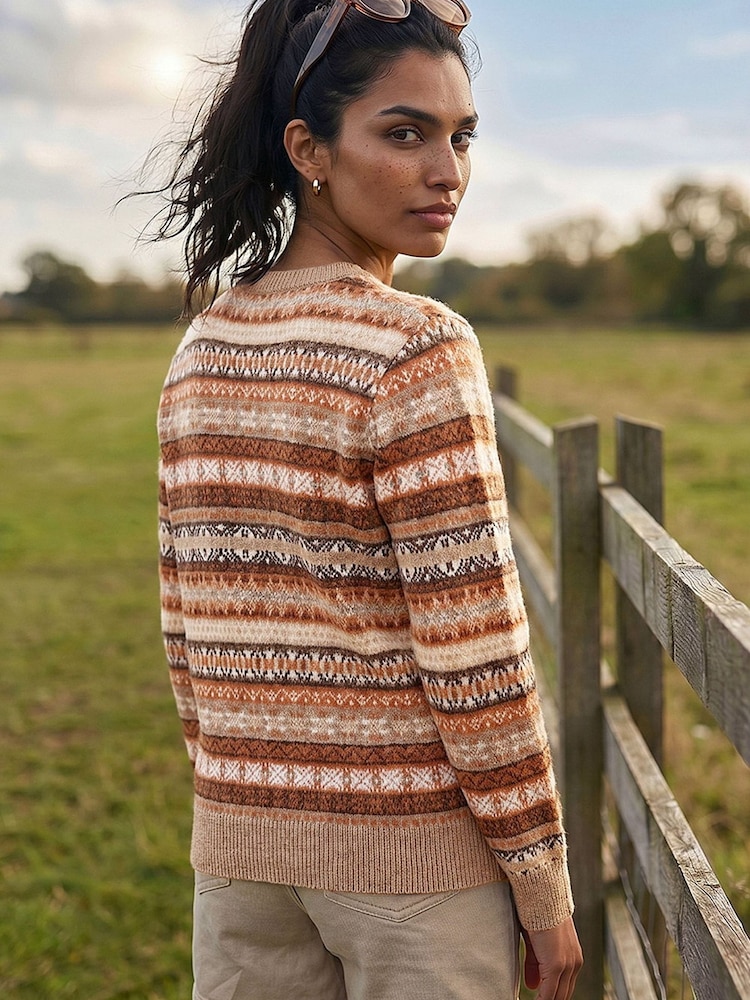 Roman Orange Fairisle Soft Knit Jumper - Image 2 of 4 Roman Orange Fairisle Soft Knit Jumper - Image 2 of 4