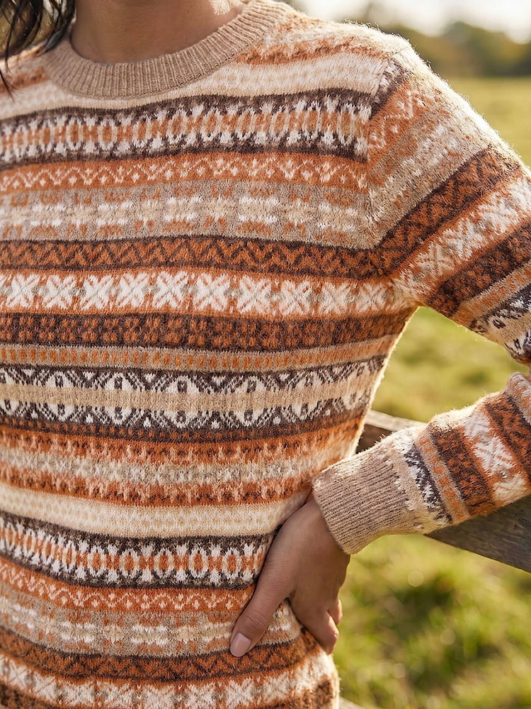 Roman Orange Fairisle Soft Knit Jumper - Image 4 of 4 Roman Orange Fairisle Soft Knit Jumper - Image 4 of 4