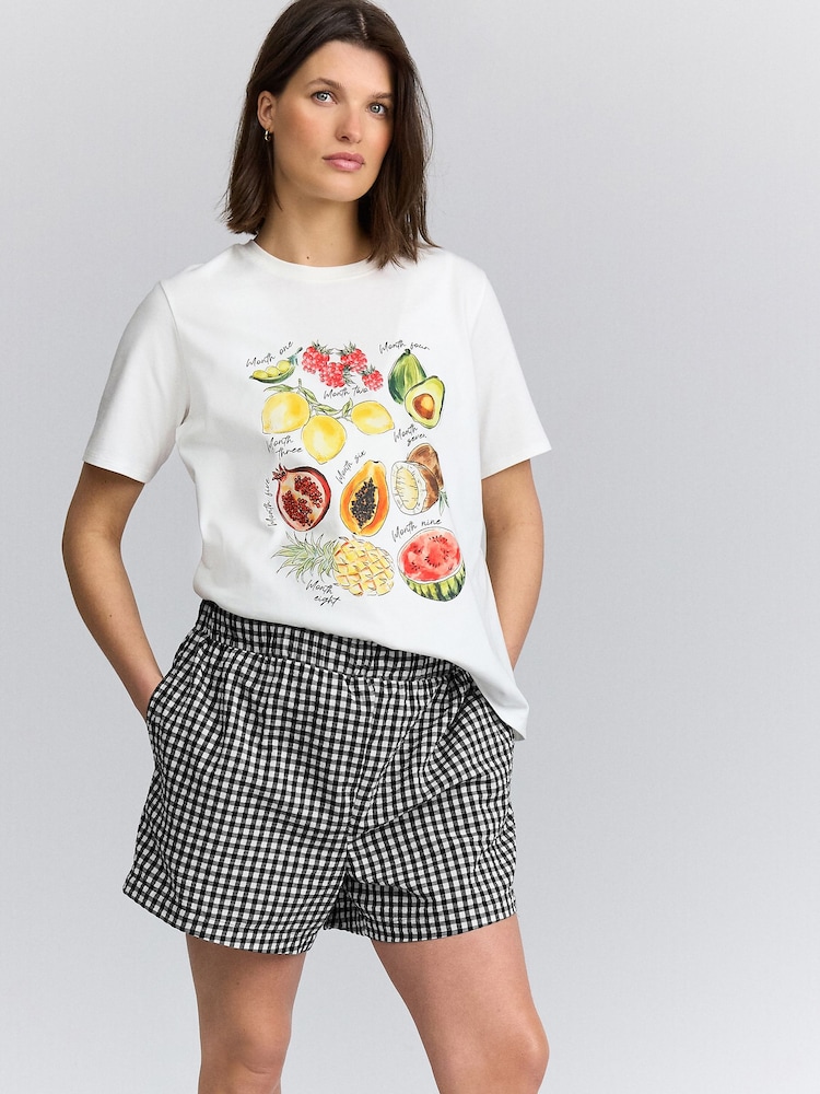 Gingham Maternity Pull On Shorts - Image 1 of 9