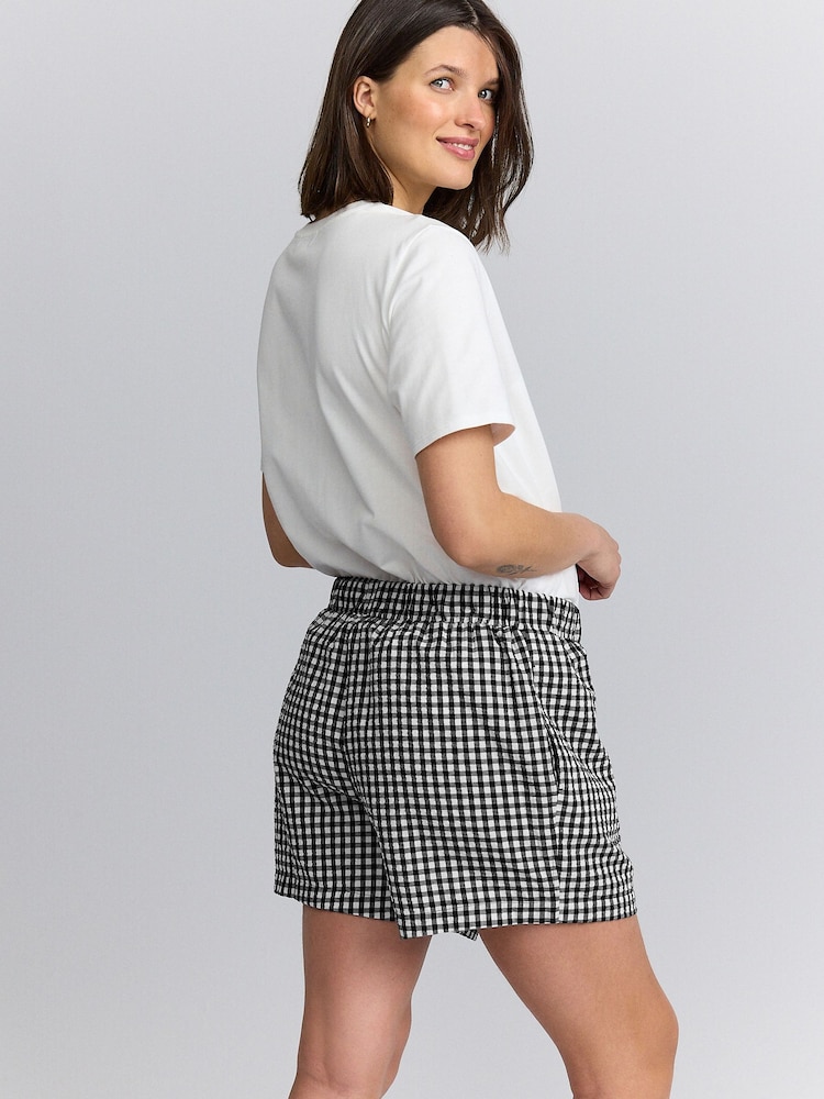 Gingham Maternity Pull On Shorts - Image 3 of 9