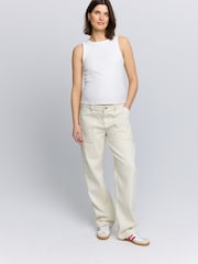 Ecru Maternity Carpenter Jeans - Image 1 of 8