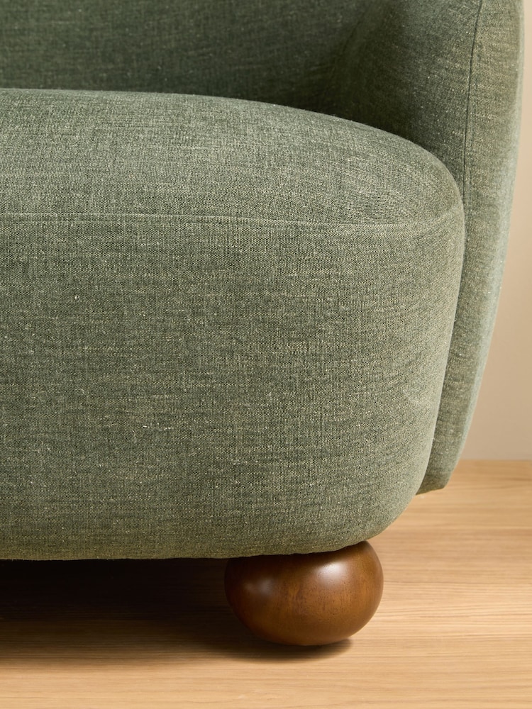 MADE.COM Green Soft Textured Weave Ellio 2 Seater Sofa - Image 2 of 6