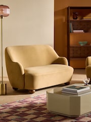 MADE.COM Soft Caramel Brown Velvet Ellio 2 Seater Sofa - Image 1 of 6