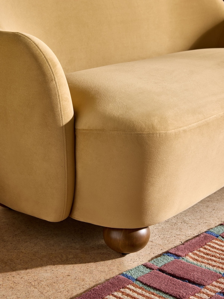 MADE.COM Soft Caramel Brown Velvet Ellio 2 Seater Sofa - Image 2 of 6