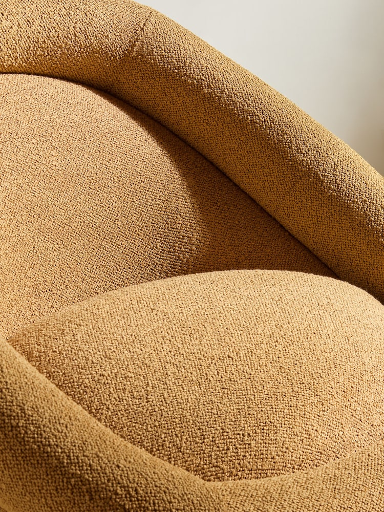 MADE.COM Caramel Brown Boucle Seattle Accent Chair - Image 2 of 5