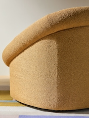 MADE.COM Caramel Brown Boucle Seattle Accent Chair - Image 3 of 5