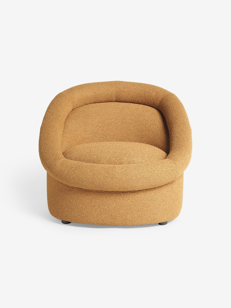 MADE.COM Caramel Brown Boucle Seattle Accent Chair - Image 5 of 5