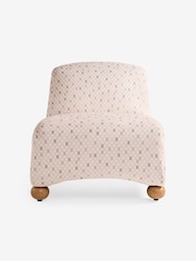 MADE.COM Nude Checked Velvet Elwen Accent Chair - Image 5 of 5