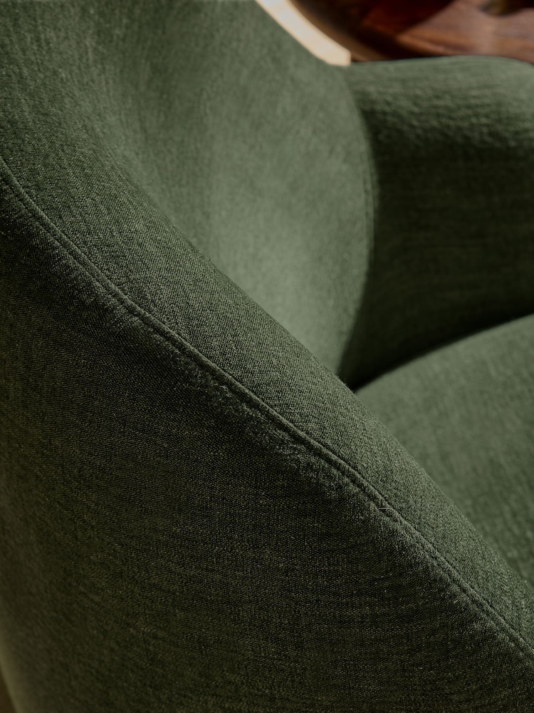MADE.COM Green Soft Textured Weave Ellio Accent Chair - Image 2 of 6