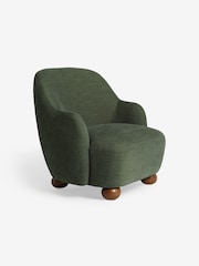 MADE.COM Green Soft Textured Weave Ellio Accent Chair - Image 4 of 6