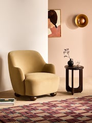 MADE.COM Soft Caramel Brown Velvet Ellio Accent Chair - Image 1 of 6