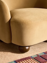 MADE.COM Soft Caramel Brown Velvet Ellio Accent Chair - Image 2 of 6