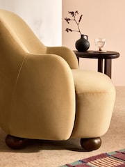 MADE.COM Soft Caramel Brown Velvet Ellio Accent Chair - Image 3 of 6