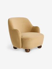 MADE.COM Soft Caramel Brown Velvet Ellio Accent Chair - Image 6 of 6