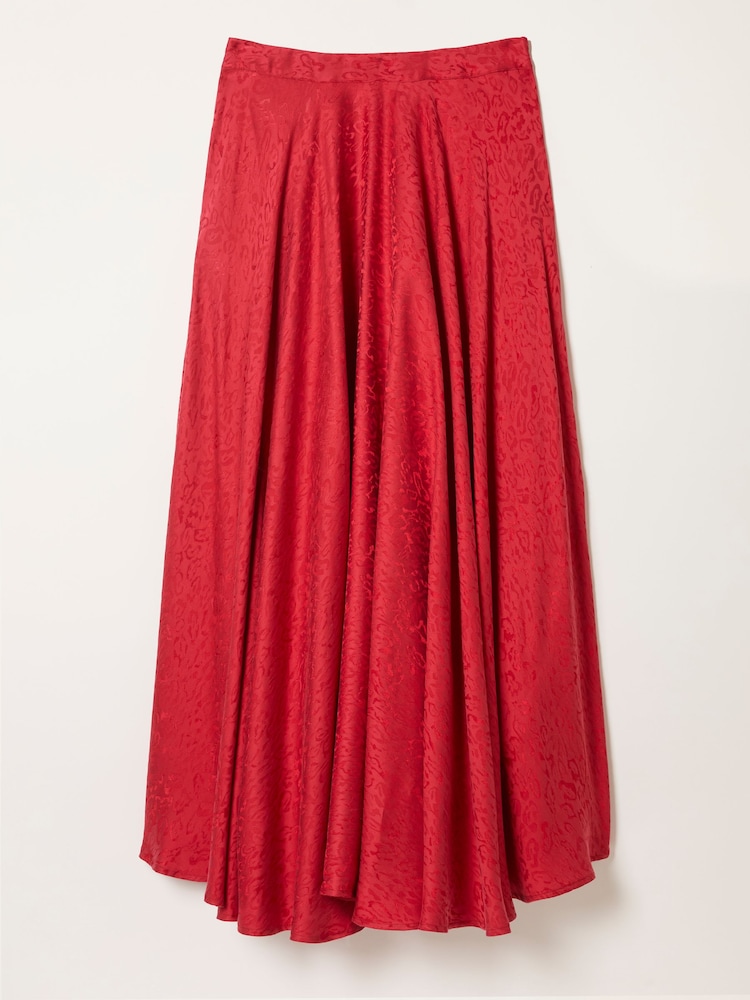 FatFace Malia Red Jacquard Midi Skirt - Image 1 of 1 FatFace Malia Red Jacquard Midi Skirt - Image 1 of 1