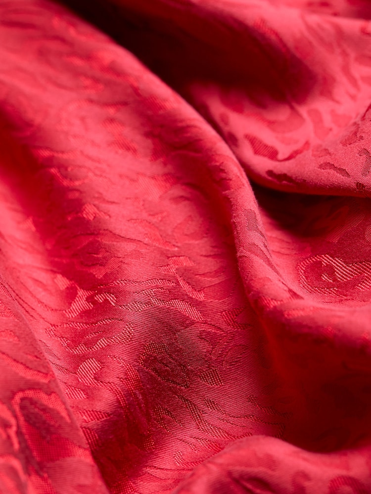 FatFace Malia Red Jacquard Midi Skirt - Image 5 of 5