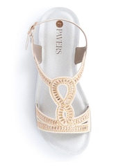 Pavers Gold Adjustable Embellished Sandals - Image 3 of 5