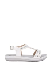 Pavers White Adjustable Embellished Sandals - Image 1 of 5