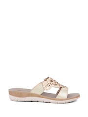 Pavers Gold Embellished Mule Sandals - Image 1 of 5