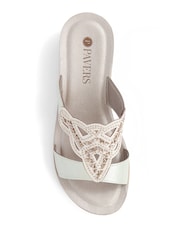 Pavers Gold Embellished Mule Sandals - Image 4 of 5
