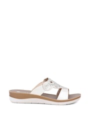 Pavers White Embellished Mule Sandals - Image 1 of 5