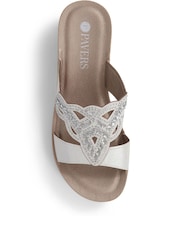 Pavers White Embellished Mule Sandals - Image 4 of 5