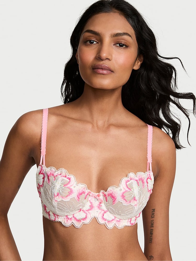 Victoria's Secret beha met borduursel van pioenrozen - Image 1 of 2