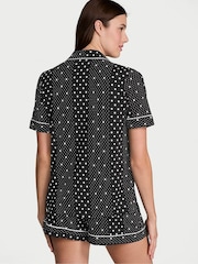 Victoria's Secret Black Dotted Stripe Modal Short Pyjama Set - Image 2 of 2