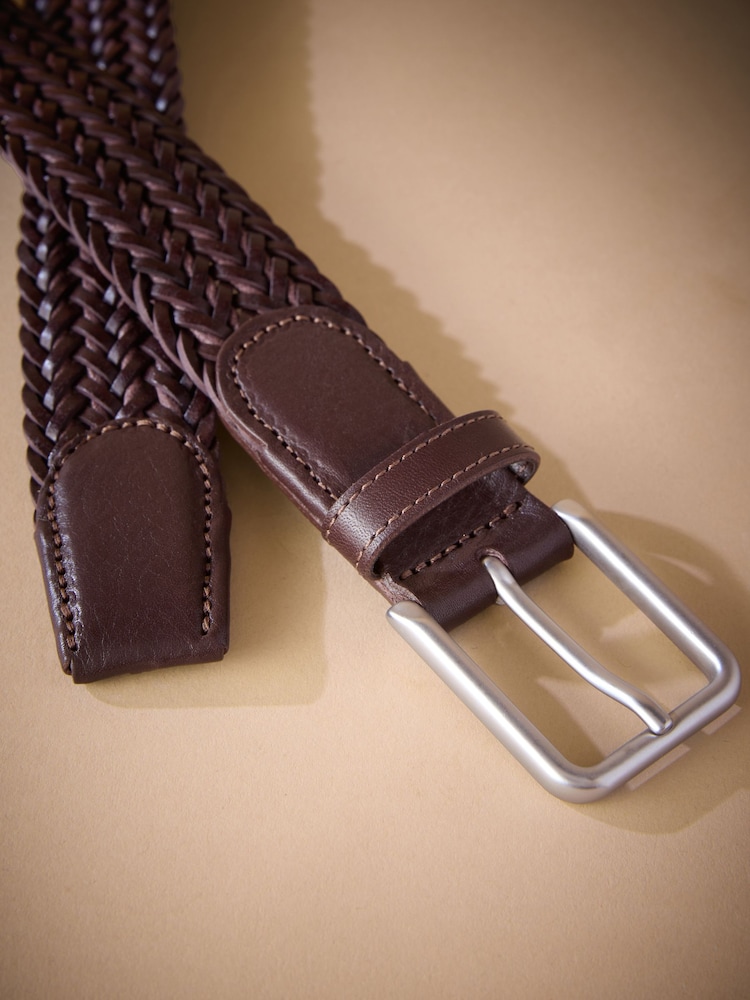 Dark Tan Signature Woven Belt - Image 3 of 4