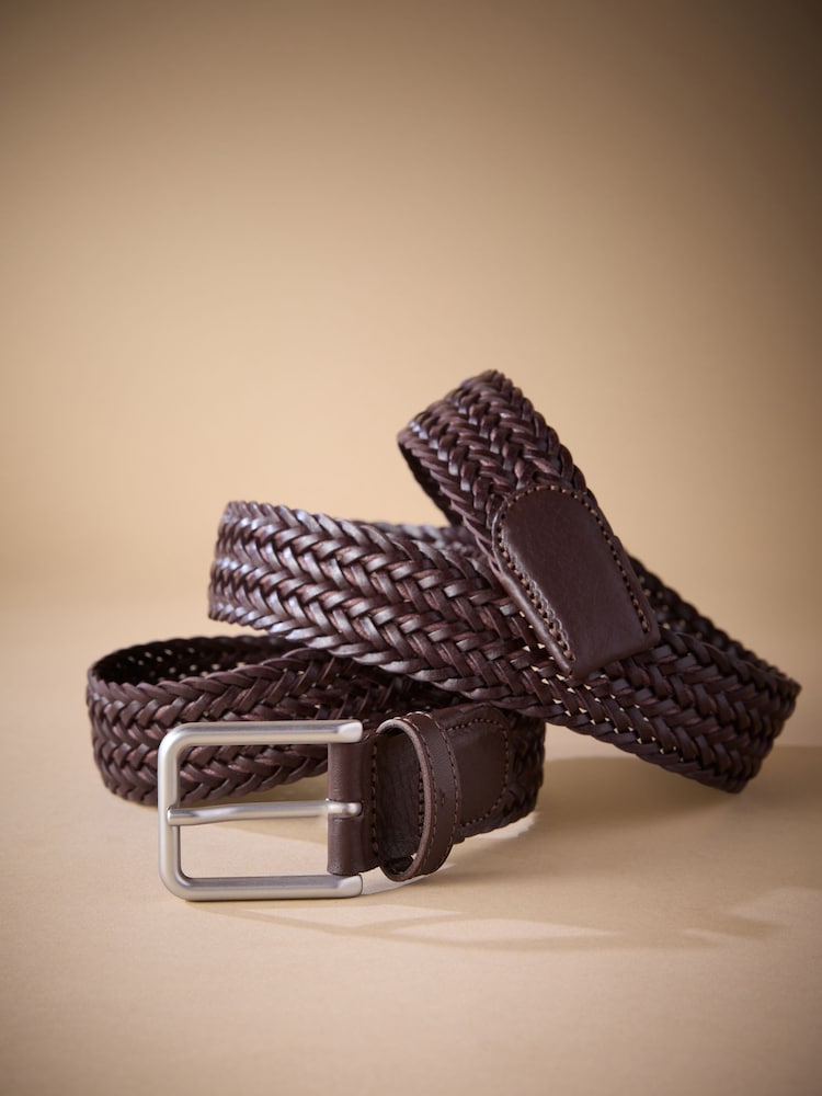Dark Tan Signature Woven Belt - Image 4 of 4