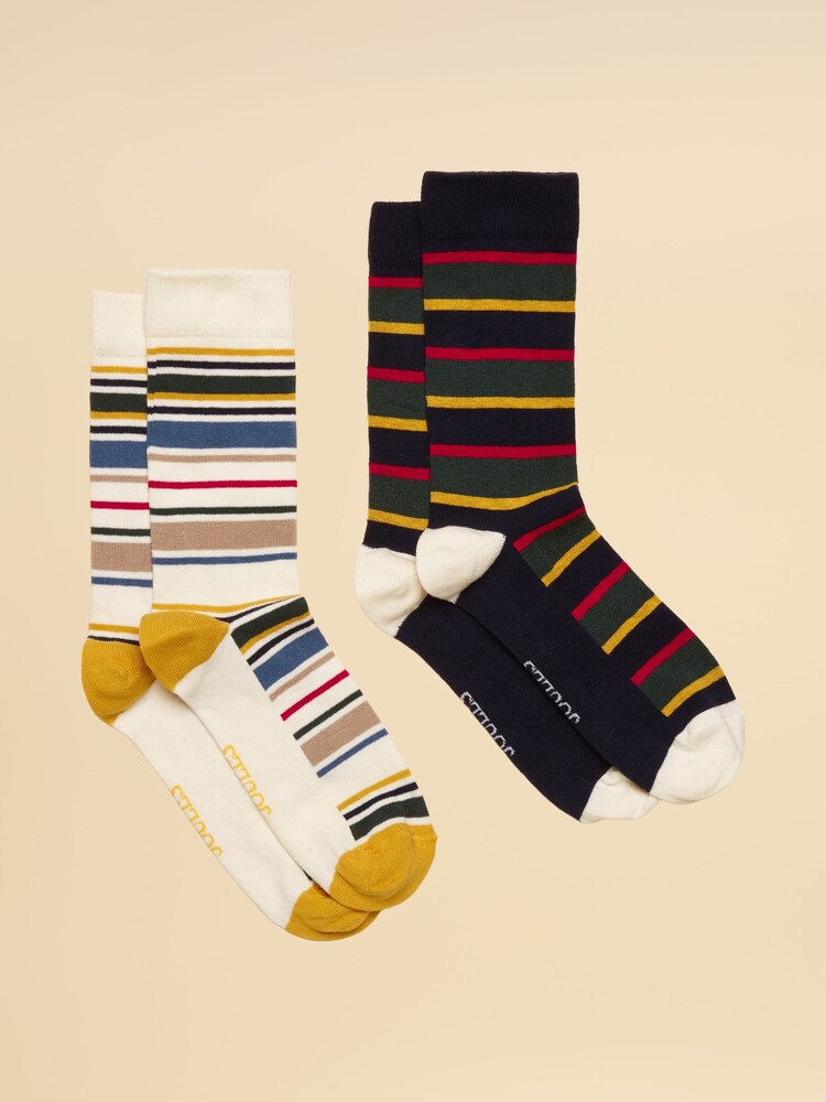 Joules Kingsbury Orange 2 Pack Socks - Image 1 of 3 Joules Kingsbury Orange 2 Pack Socks - Image 1 of 3