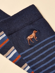 Joules Kingsbury Navy/Ginger 2 Pack Socks - Image 2 of 3